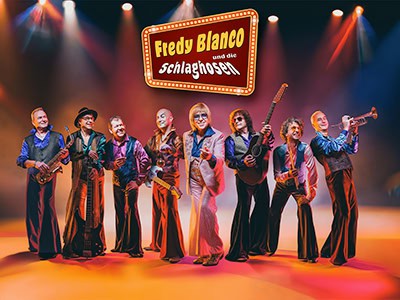 Fredy Blanco & die Schlaghosen - Pressebild 1 mit Logo
