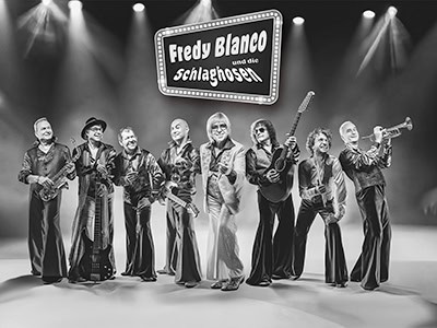 Fredy Blanco & die Schlaghosen - Pressebild 2 mit Logo